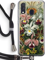 Case Company® - Hoesje met koord geschikt voor Samsung Galaxy A40 hoesje met Koord - Haeckel Orchidae - Telefoonhoesje met Zwart Koord - Bescherming aan alle Kanten en Over de Schermrand