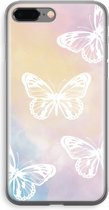 Case Company® - Hoesje geschikt voor iPhone 8 Plus hoesje - White butterfly - Soft Cover Telefoonhoesje - Bescherming aan alle Kanten en Schermrand