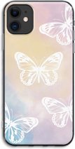Case Company® - Hoesje geschikt voor iPhone 11 hoesje - White butterfly - Soft Cover Telefoonhoesje - Bescherming aan alle Kanten en Schermrand
