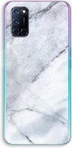 Case Company® - Hoesje geschikt voor Oppo A72 hoesje - Witte marmer - Soft Cover Telefoonhoesje - Bescherming aan alle Kanten en Schermrand