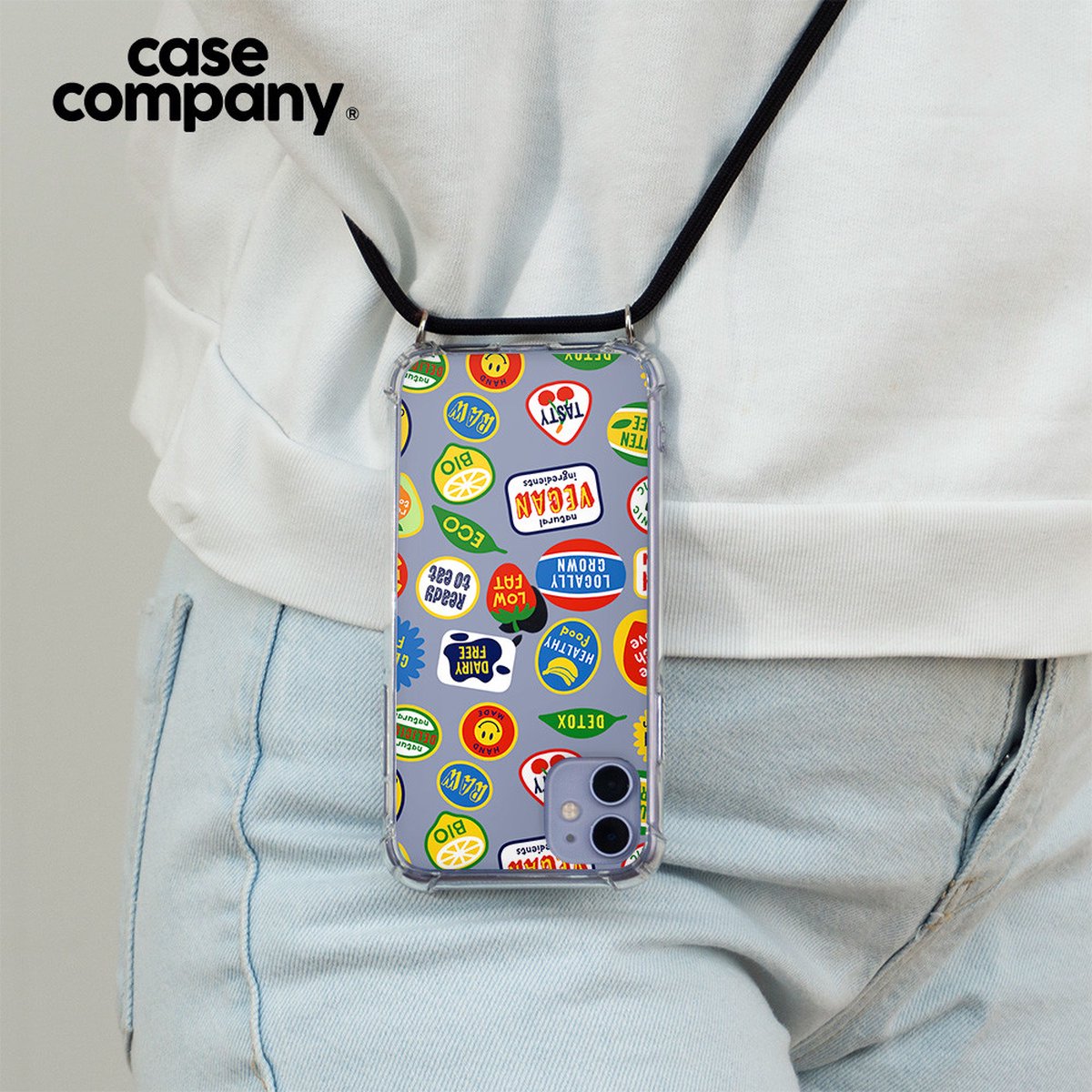 Case Company® - Coque pour iPhone XR avec cordon - Autocollant de fruits -  Coque de