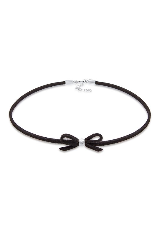 Elli Dames Halsketting dames choker velours look zwart 925 sterling zilver verguld