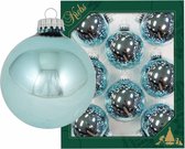 8x Starlight verre bleu boules de Noël brillant 7 cm décoration sapin de Noël - brillant - Décorations de Noël de Noël / décoration de Noël bleu