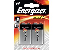 Piles alcalines Energizer Max 9V, 2 pièces