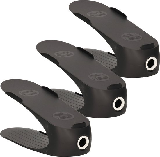 3x Stuks schoenenrekjes/plankjes voor 1 paar schoenen zwart 29,5 x 25 cm - Schoenen opbergen
