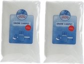 2x Sneeuwdeken / sneeuwtapijt 100 x 80 cm - rechthoekig - sneeuwkleedjes