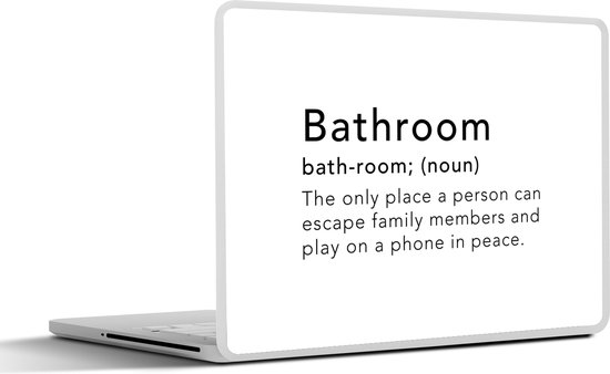 Foto: Laptop sticker 10 1 inch spreuken quotes the only place a person can escape family members bathroom 25x18cm laptopstickers laptop skin cover