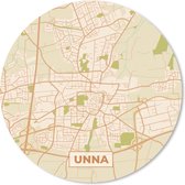 Muismat - Mousepad - Rond - Unna - Vintage - Kaart - Stadskaart - Plattegrond - 30x30 cm - Ronde muismat