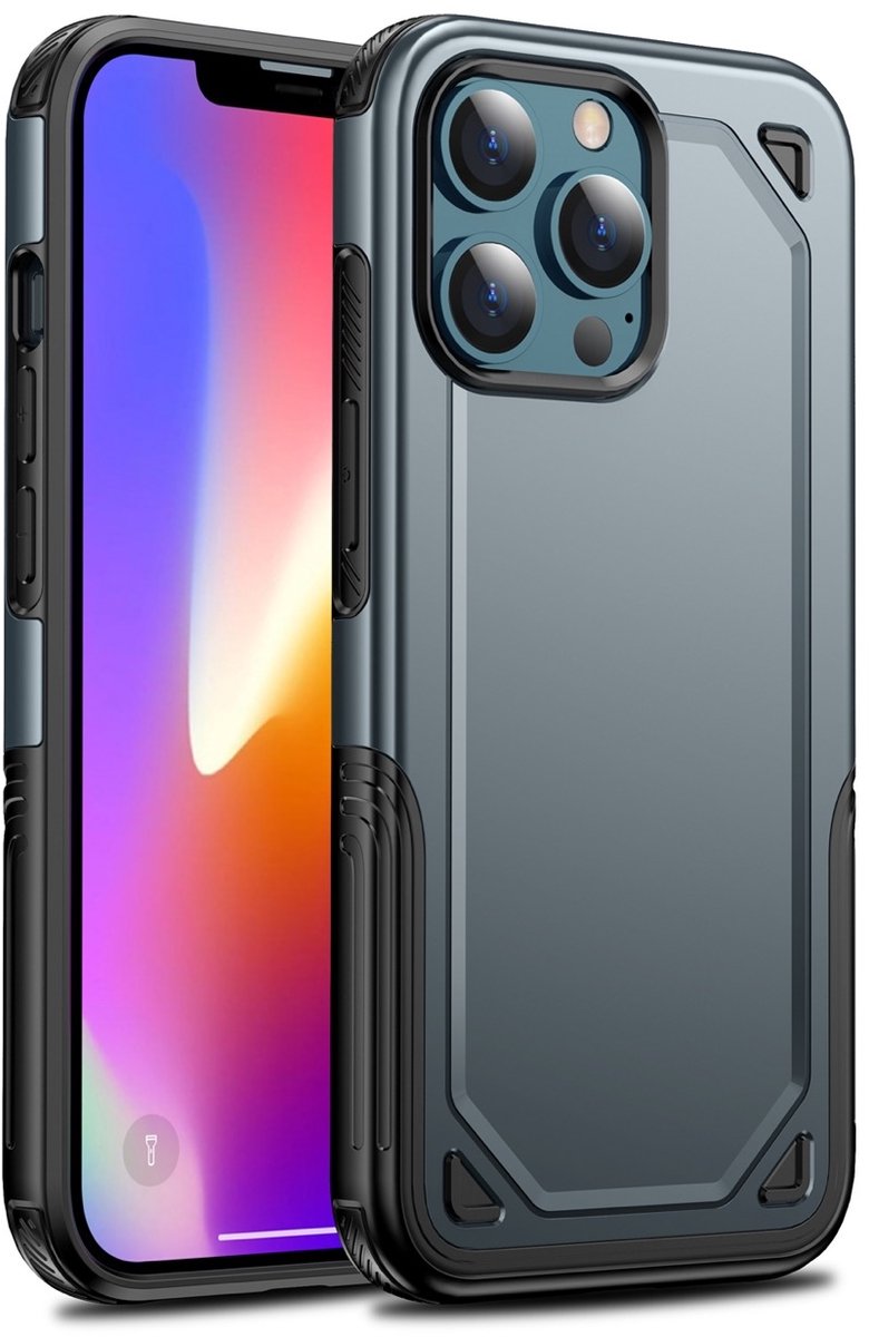 Extra Beschermend Hoesje geschikt voor iPhone 13 Pro Max - donkerblauw