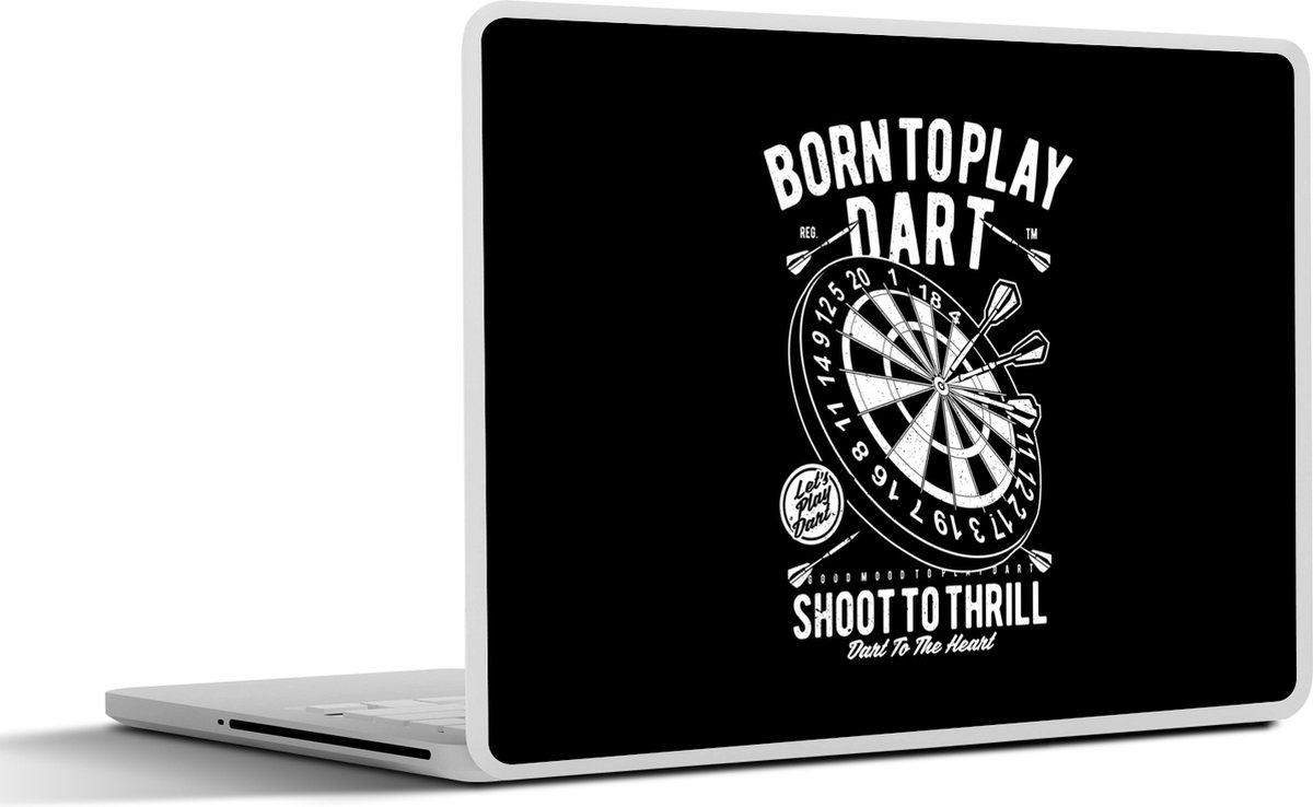 Laptop sticker - 13.3 inch - Mancave - Dartbord - Dartpijlen - Vintage - 31x22,5cm - Laptopstickers - Laptop skin - Cover