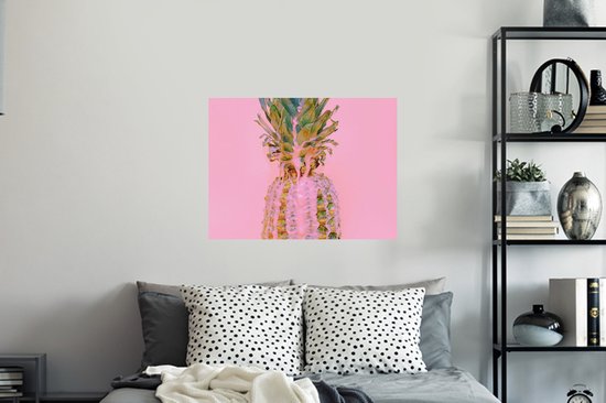Stickers muraux - Film autocollant - Peinture - Ananas - Rose - Été - 80x60 cm - Film adhésif - Stickers muraux chambre d'enfant - Papier peint autocollant - Papier peint autocollant - Film autocollant