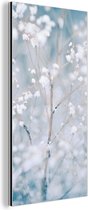 Wanddecoratie Metaal - Aluminium Schilderij Industrieel - Takken - Sneeuw - Winter - Natuur - Botanisch - 20x40 cm - Dibond - Foto op aluminium - Industriële muurdecoratie - Voor de woonkamer/slaapkamer