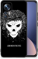 Smartphone Hoesje Xiaomi 12 | 12X TPU Bumper met Zwarte rand Skull Hair