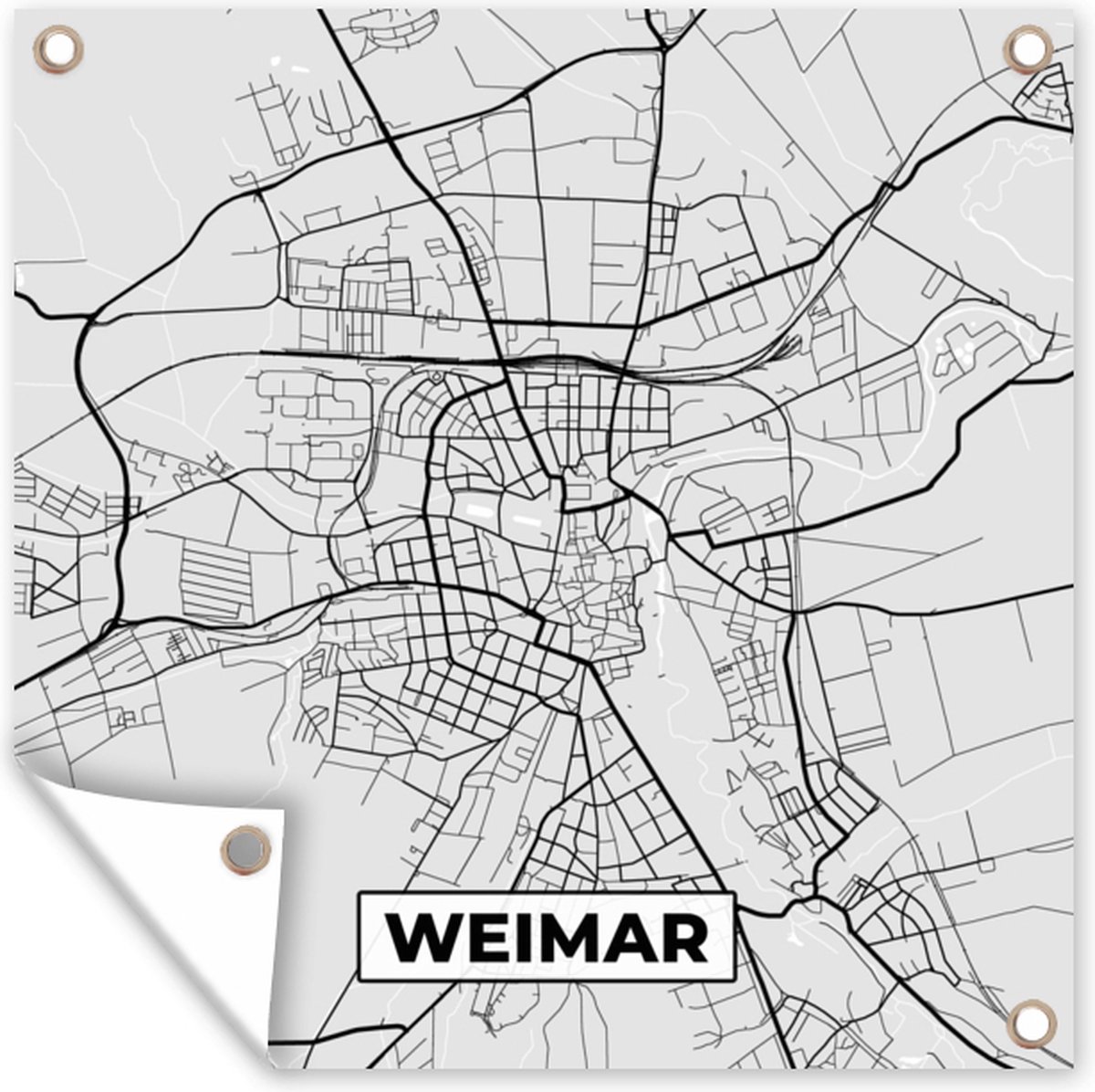 Tuin Poster Weimar Kaart Duitsland Plattegrond Stadskaart X Cm Tuindoek Bol Com