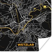 Poster Goud – Duitsland – Plattegrond – Gold – Stadskaart – Kaart – Wetzlar - 75x75 cm