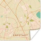 Poster Erfstadt - Stadskaart - Plattegrond - Vintage - Kaart - 30x30 cm