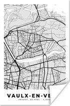 Poster Vaulx-en-Velin – Plattegrond - Frankrijk – Kaart – Stadskaart - 20x30 cm
