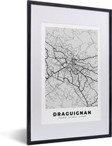 Fotolijst incl. Poster - Plattegrond – Draguignan – Stadskaart – Kaart – Frankrijk - 40x60 cm - Posterlijst