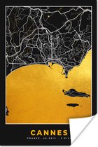 Poster Kaart – Plattegrond – Frankrijk – Cannes - Stadskaart - 20x30 cm