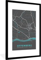 Fotolijst incl. Poster - Stadskaart – Offenberg – Duitsland – Plattegrond – Kaart - 80x120 cm - Posterlijst