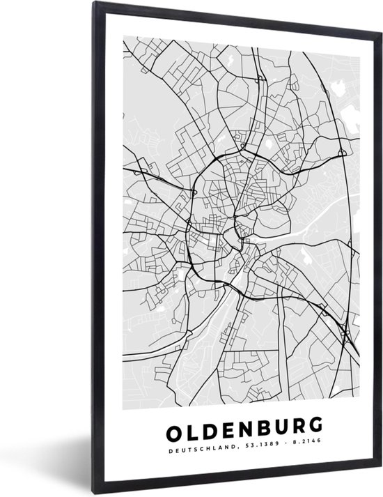 Fotolijst incl. Poster - Stadskaart - Plattegrond - Oldenburg - Kaart ...