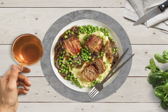 Sets de table ronds - Dessous de verre - Napperons de table ronds - Imprimé béton - Industriel - Motifs - 10 pièces