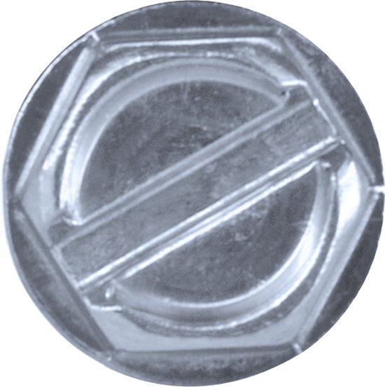 GOEBEL® - 1000 x Vis à tôle à tête hexagonale 4,8 x 16 mm Acier Zingué Sans Ring DIN7976 / ISO1479 avec rondelle emboutie Fente - Vis - 2015148163