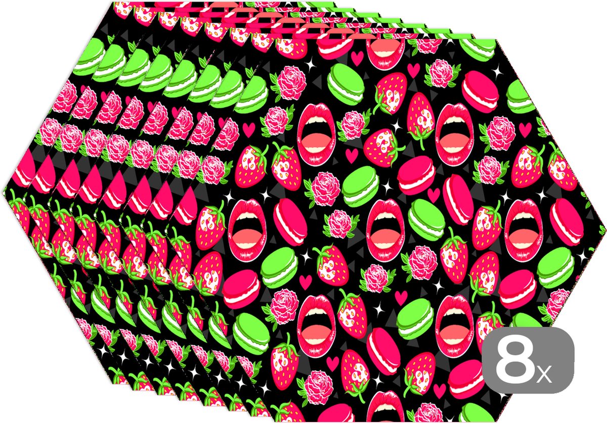 Placemats hexagon Onderleggers placemats Placemat zeshoek Eten