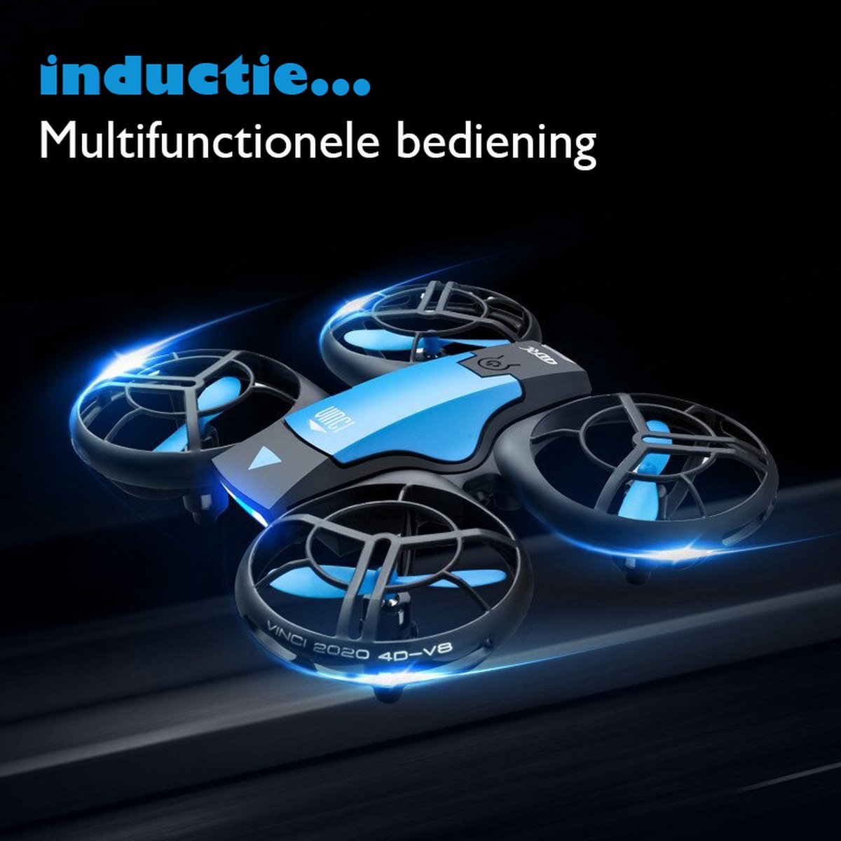 Mini Drone met 4K Camera - WiFi Hoogte Behouden Quadcopter - kinderen/volwassenen - Real-Time transmissie Helicopter - Voor Buiten en Binnen - Geschikt voor Iphone/Android - 3 Batterijen- Blauw
