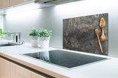 Spatscherm Keuken - Kookplaat Achterwand - Spatwand Fornuis - 70x50 cm - Keukengerei - Koken - Plaat - Aluminium - Wanddecoratie - Muurbeschermer - Hittebestendig