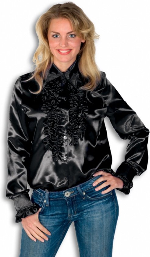 Rouches blouse zwart dames 40 (l)