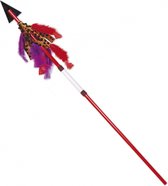 Indianen speer met zwarte punt 97 cm - Verkleed wapens accessoires volwassenen