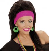 Disco seventies verkleed oorbellen neon groen - Jaren 70 verkleedkleding accessoires
