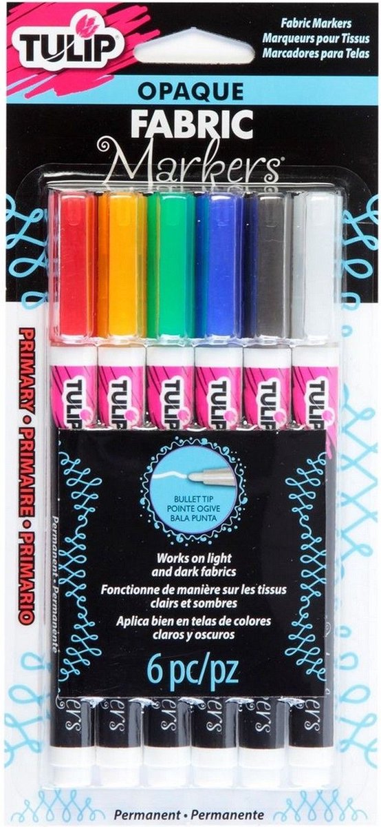 Tulip Fabric markers opaque Primary 6stuks bol