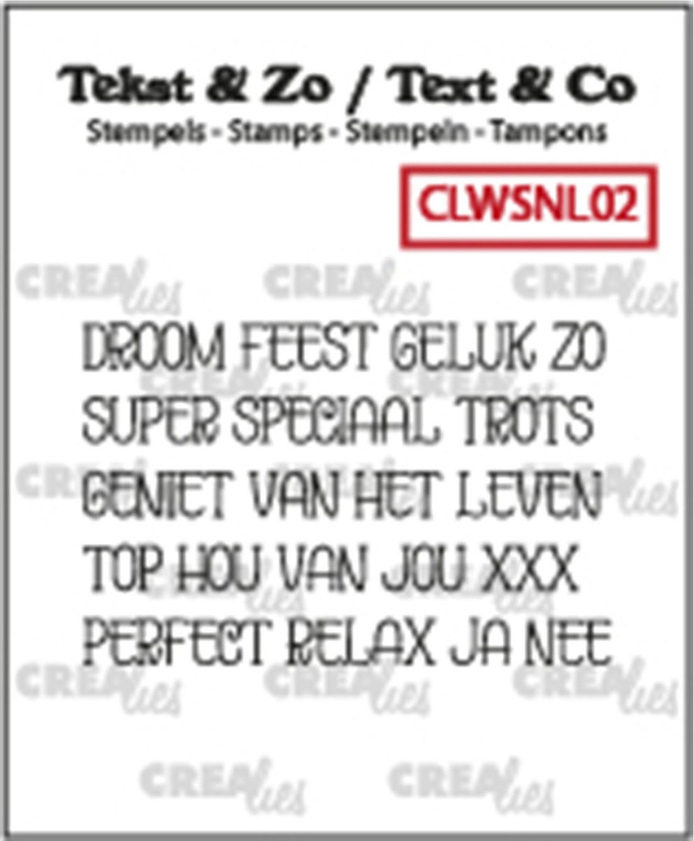 Crealies Tekst & Zo stempel Nederlands no.02 Strips droom