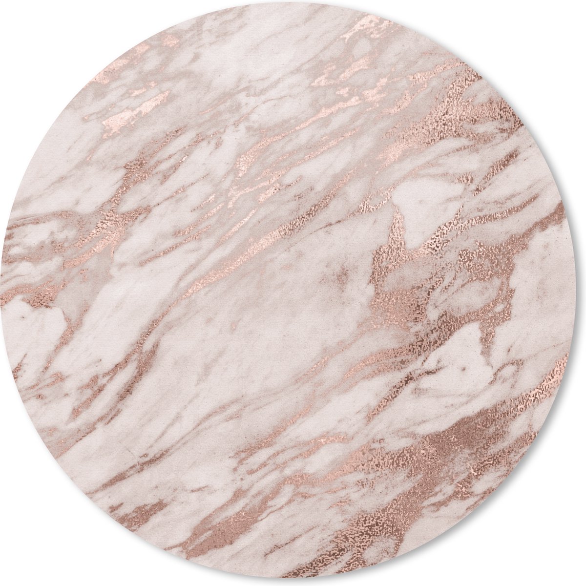 Muismat rond 40x40 cm - Mousepad Marmer - Rosé - Goud - Roze - Ronde muismatten