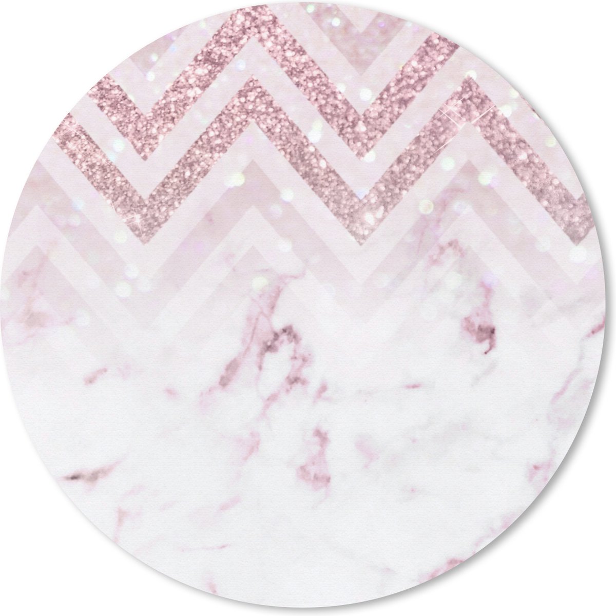 Muismat rond 30x30 cm - Mousepad Marmer - Patroon - Roze - Ronde muismatten
