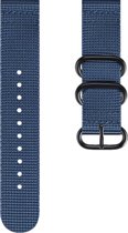 Nylon bandje - geschikt voor Huawei Watch GT 2 42 mm / GT 3 42 mm / GT 3 Active 42 mm / GT 3 Pro 43 mm / GT 3 Elegant - marineblauw