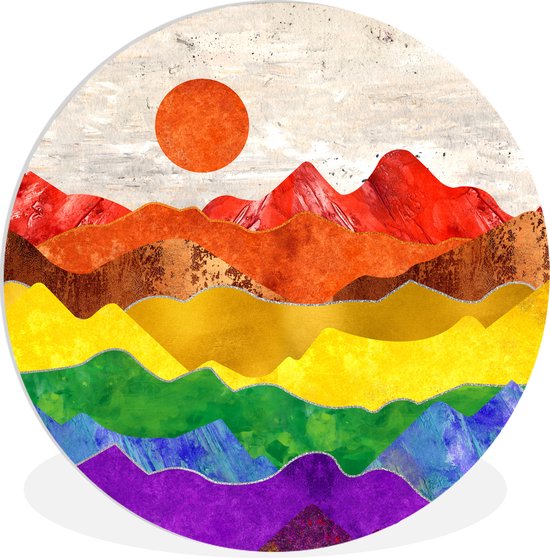 WallCircle - Wandcirkel ⌀ 30 - Pride - Regenboog - Gay - Ronde schilderijen woonkamer - Wandbord rond - Muurdecoratie cirkel - Kamer decoratie binnen - Wanddecoratie muurcirkel - Woonaccessoires