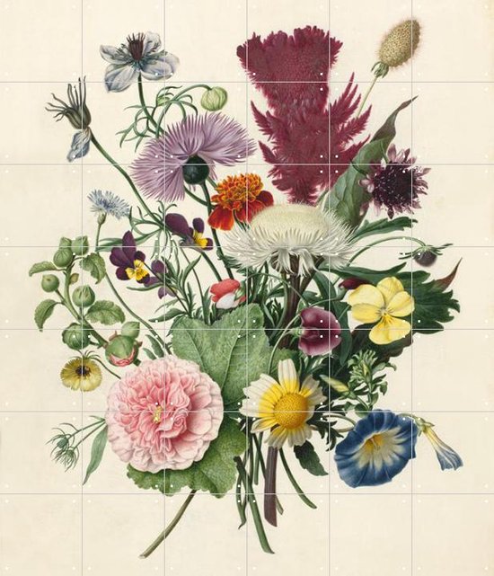 IXXI Boeket bloemen - Wanddecoratie - Bloemen en Planten - 120 x 140 cm