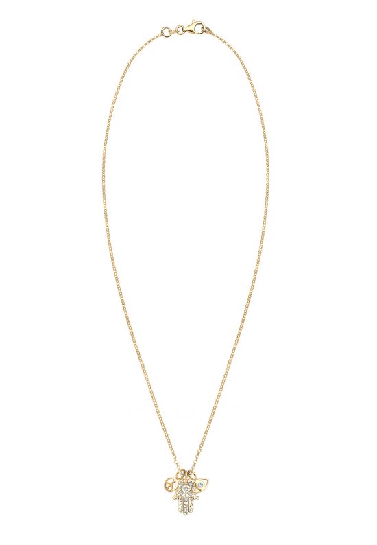 Elli Ciondolo di Mano Hamsa con Cristalli in Argento Sterling 925 Placcato Oro Collana ✔️ acquista online