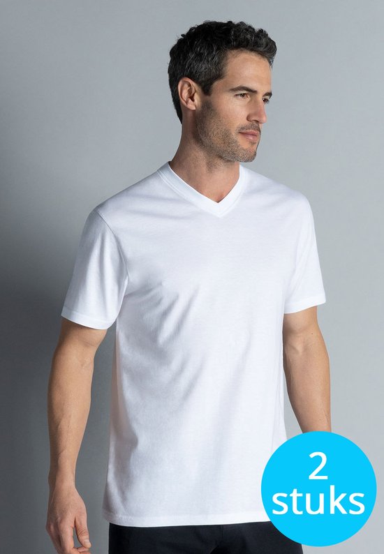 T-shirts pour hommes Gotzburg coupe classique col en V(lot de 2) - blanc - Taille: 6XL
