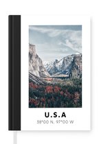 Notitieboek - Schrijfboek - Yosemite - Amerika - Wyoming - Notitieboekje klein - A5 formaat - Schrijfblok