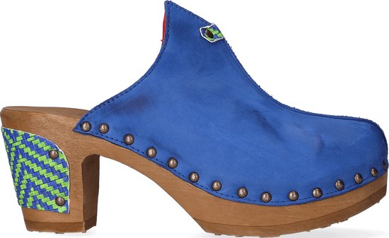 Jan Jansen Woodpecker Dames Clogs Blue Venere | Blauw | Nubuck | Maat 37 | JJ13NB.bluve