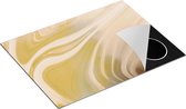 Chefcare Inductie Beschermer Abstracte Kunst - Marmer Goud - 71x52 cm - Afdekplaat Inductie - Kookplaat Beschermer - Inductie Mat