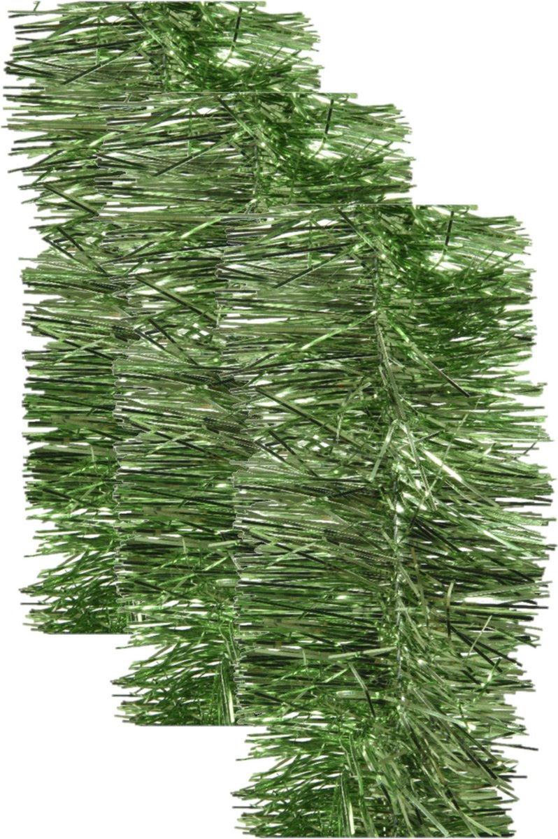 3x Kerstslingers groen 270 cm - Guirlandes folie lametta - kerstslingers kerstversiering