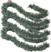 3x stuks kerstboom folie slingers/lametta guirlandes van 180 x 7 cm in de kleur groen met sneeuw