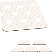 Onderzetters voor glazen - Design - Geometrie - Patroon - 10x10 cm - Glasonderzetters - 6 stuks