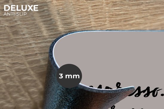 Napperon - Napperons en plastique - Plus d'espresso. Moins depresso - Citations - Énonciations - Café - Espresso - 45x30 cm - 6 pièces - Résistant à la chaleur - Antidérapant - Coussinet - Amovible