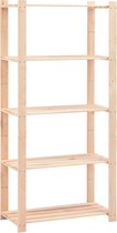 Bol.com vidaXL - Opbergrek - 5-laags - 80x38x170 - cm - massief - grenenhout - 250 - kg aanbieding